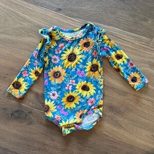 Little Sleepies sunflower fields 12-18 month Onesie